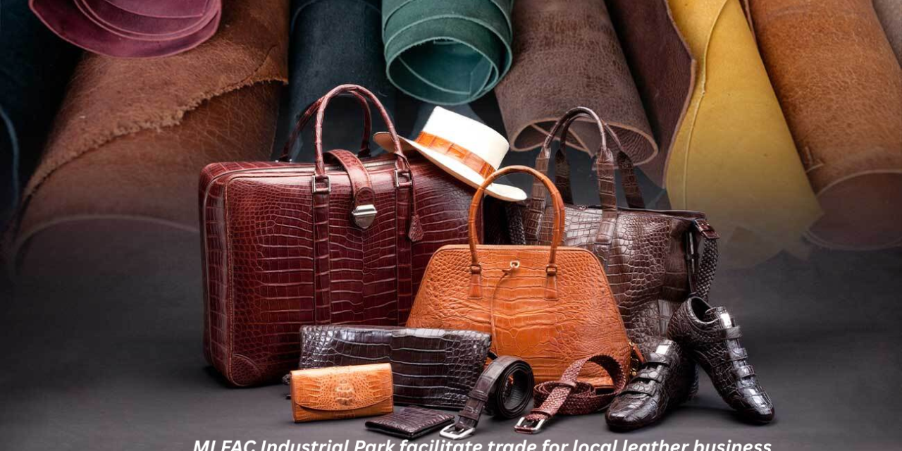 How does the MLFAC Industrial Park facilitate trade for local leather businesses?