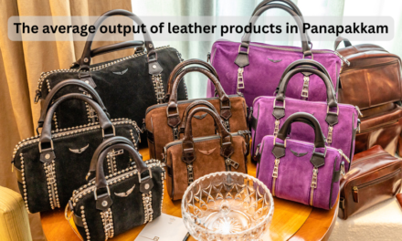 What is the average output of leather products per year in Panapakkam?