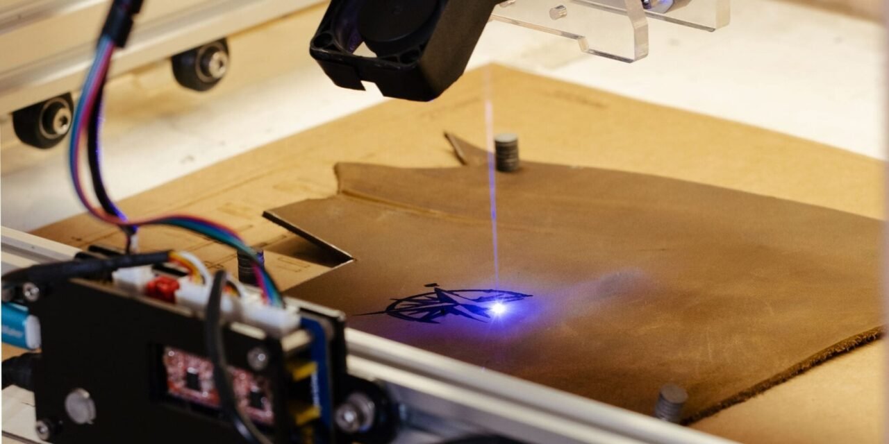 How does laser cutting improve precision in leather footwear production?