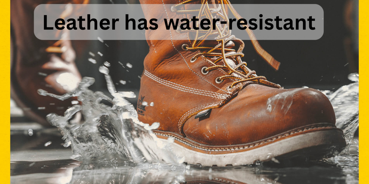 How is leather treated to make it water-resistant?