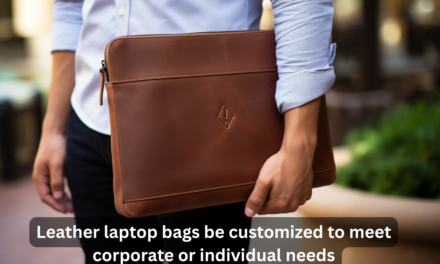 How can leather laptop bags be customized to meet corporate or individual needs?