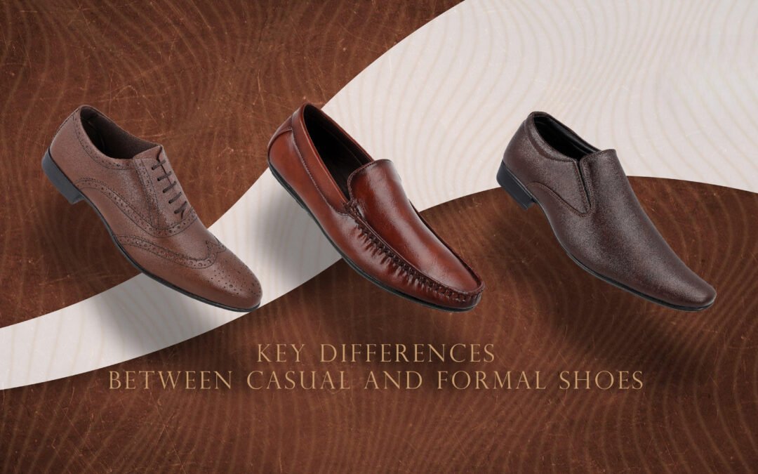 How are formal and casual leather shoes distinguished in men’s footwear?