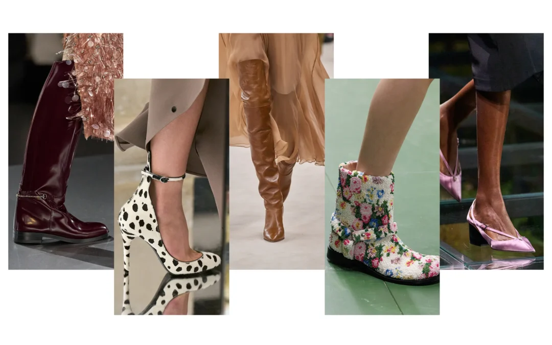 How are leather shoes designed to align with women’s fashion trends?