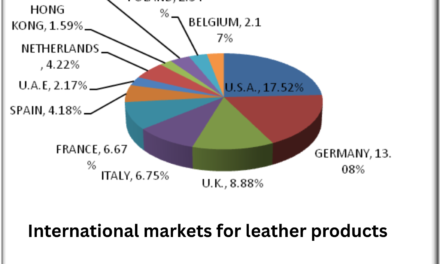 How does the government help in promoting leather products in international markets?