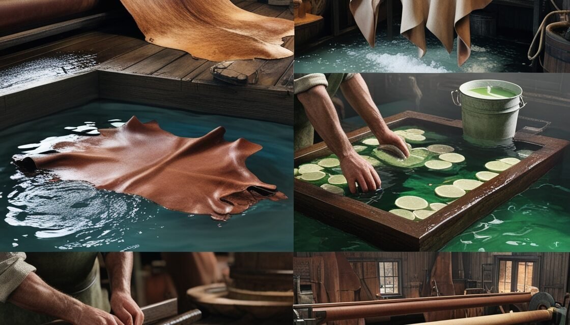 What is the role of tanning in transforming raw leather into processed leather?